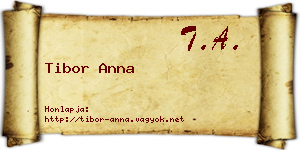 Tibor Anna névjegykártya